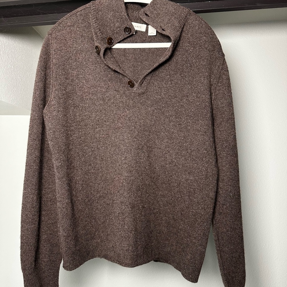 Inhabit Men's 100% cashmere Sweater - Brown